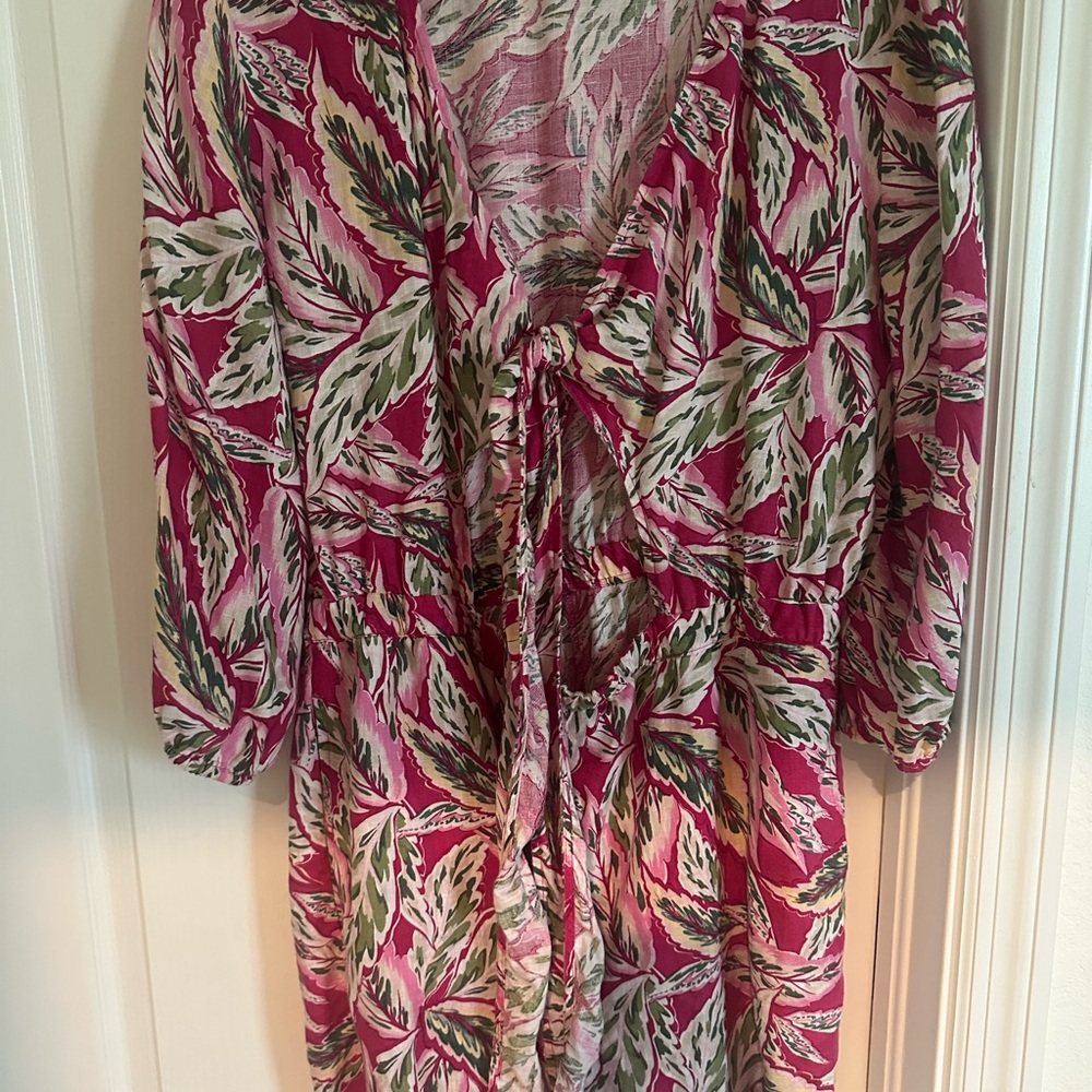 Loft Multicolor Leaf Pattern Jumpsuit - image 1